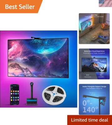 Smart TV LED Backlight with Camera for TV 75-85 inch TV, 16.4ft LED Strip Lig...