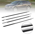 4pcs Chrome Outside Window Moulding Weatherstrip Seal For Toyota Venza 2009-2016