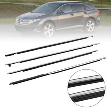 4pcs Chrome Outside Window Moulding Weatherstrip Seal For Toyota Venza 2009-2016