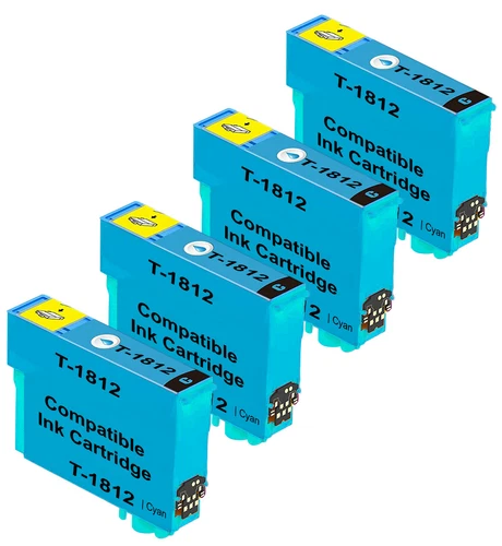 Compatible Ink Cartridges Cyan 4 x T1812 for Printers XP-302, XP-305, XP-402,