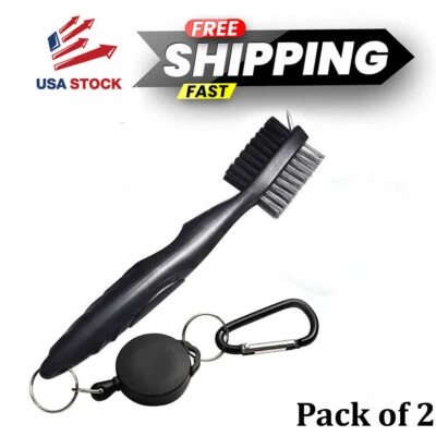 Double Sided Golf Club Cleaning Brush Retractable Groove Sharpener -Made in USA