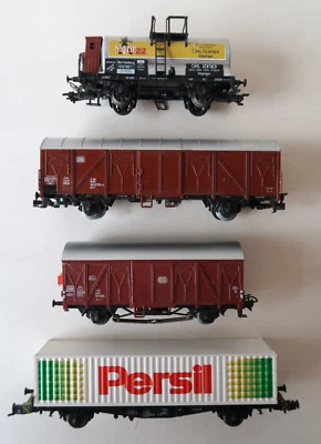 HO Lot de Wagons Marchandises Marklin Citerne Nigrin 22 + Persil Fleischmann Ho - Photo 1/4