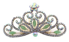 Pageant Halloween Princess Flower Girl Ballerina Mini Crown Tiara Hair Comb t7g