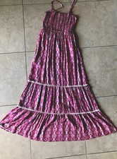 Clothing Los Angeles Pink Sundress with Lace Details