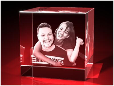 3D Glas Gravur Foto Bild Laser Personalisiert Kristallglas Dekoration Geschenk