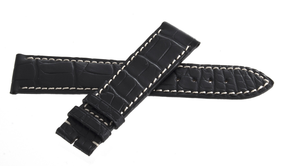 Genuine Longines 20mm x 18mm Black Alligator Leather Watch Band