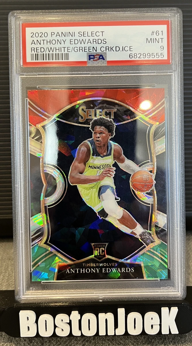 Anthony Edwards Rookie Red White Green Cracked Ice PSA 9 2020-21 Panini Select