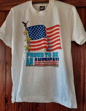 Vtg Proud To Be An American Mens T-shirt L Screen Stars Best Single Stitch 1991