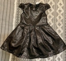 Kardashian Kids Black/Gold Metallic Holiday, Party Dress 5T, Buttons down back