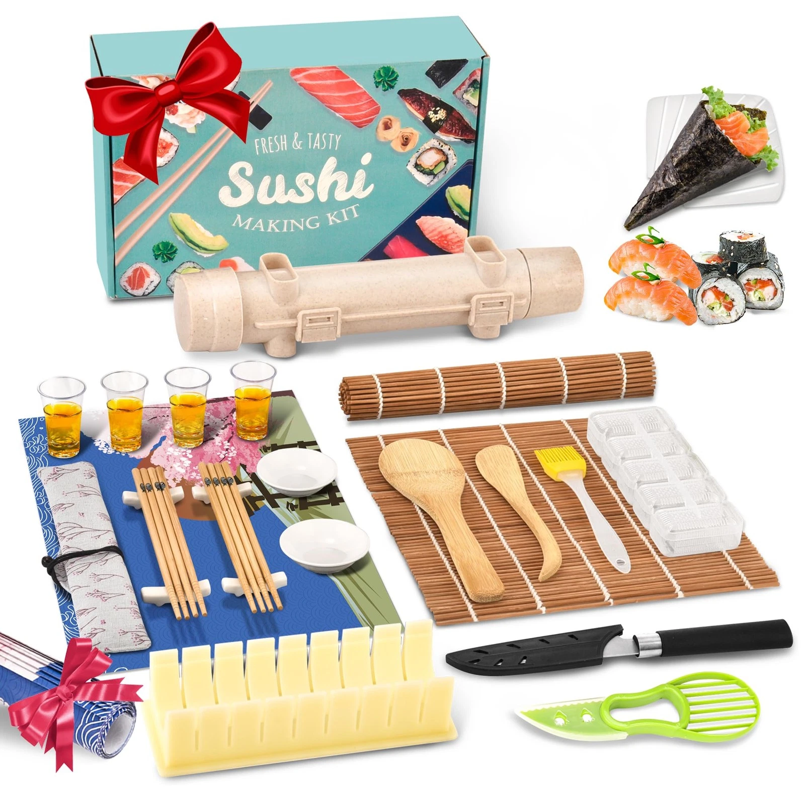 Sushi Making Kit with Bazooka Sushi Maker Kit Sushi Roller Mat Perfect for Be...
Opens in a new wind