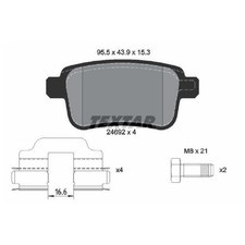 Satz Bremsbeläge Bremsklötze hinten für Renault Kangoo BE KW0/1 FW0/1 | 23974