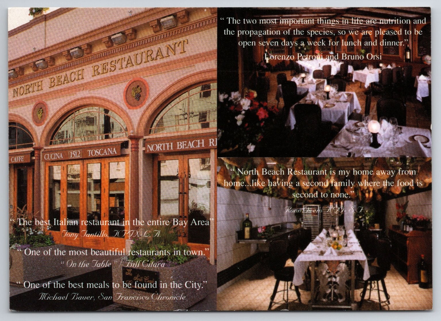 North Beach Restaurant San Francisco CA Advertising Postcard