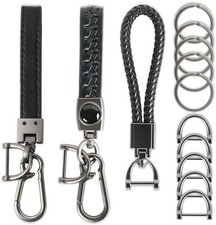 3 Pack Heavy Duty Leather Car Keychain