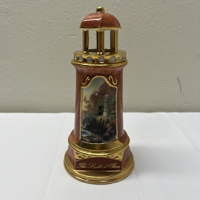 THOMAS KINCADE 2004 ''THE LIGHT OF PEACE'' PORCELAIN LIGHTUP LIGHTHOUSE