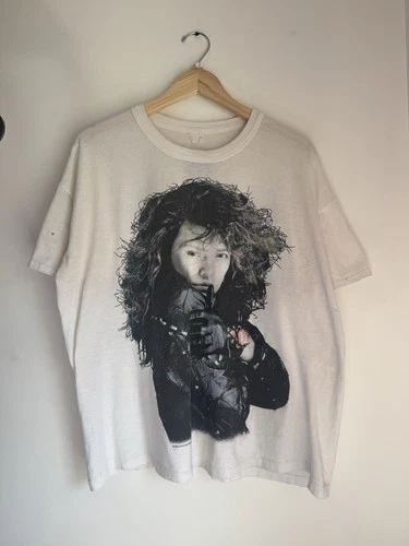 80s Bon Jovi Syndicate Tour T-Shirt White XL Gl 1980s vintage concert t-shirt, vintage, size XL, single stitch, B+ condition