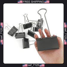 3-Inch Extra-Large DSTELIN Binder Clips - Heavy-Duty Black Paper Clamps, 75mm