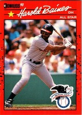 1990 Donruss Baseball Base 660 American League All-Star Harold Baines HOF