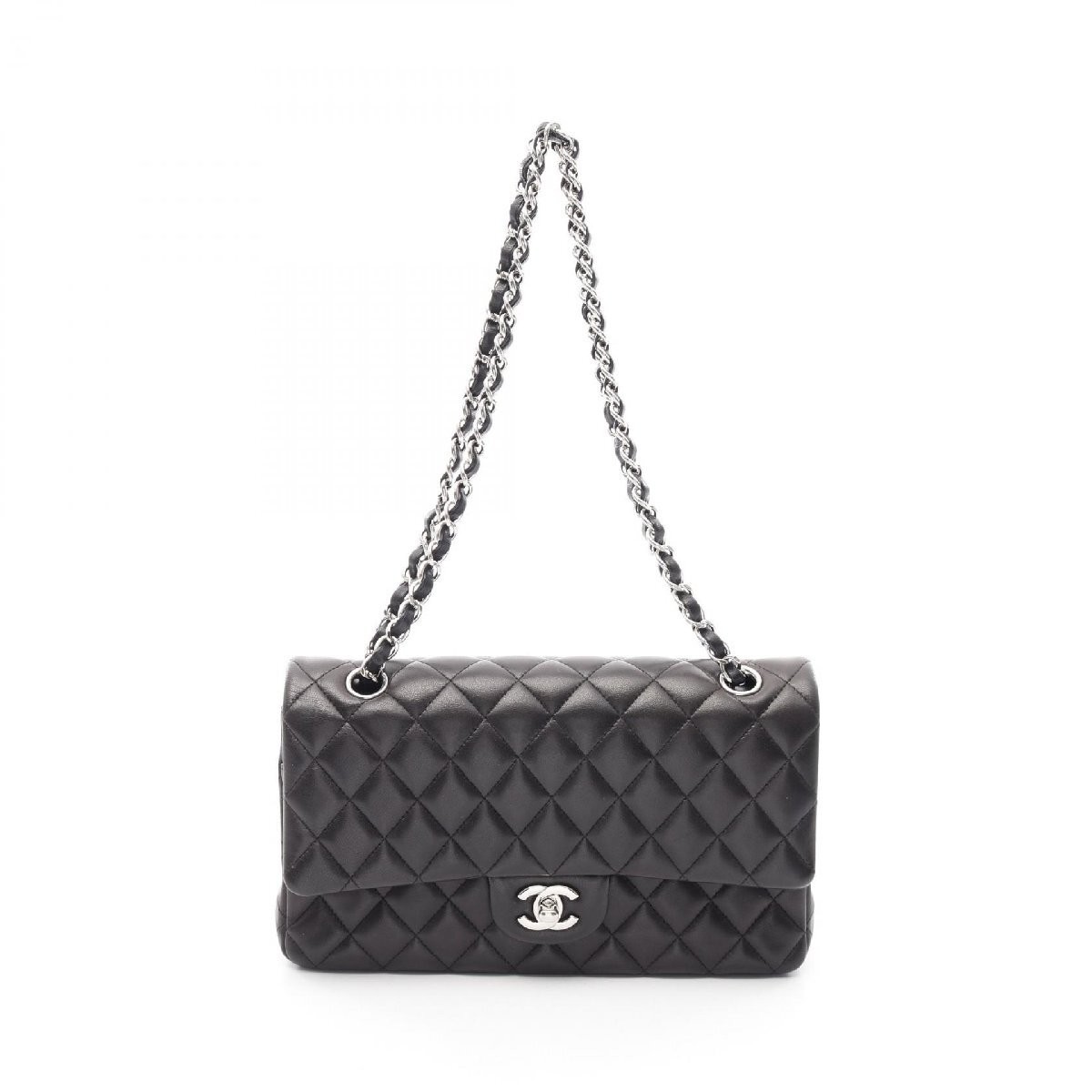 Chanel Matelasse Lambskin Shoulder Bag in Black 477954