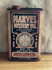 Vintage Marvel Mystery Oil Tin Can Quart