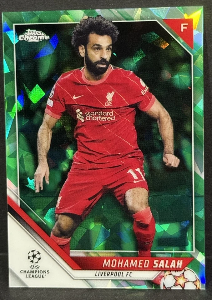 2021-22 Topps Chrome Sapphire Edition UCL Liverpool Mohamed Salah Green /75 - Image 3 of 4