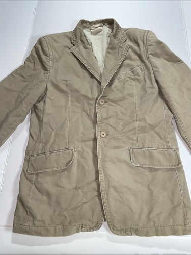 DKNY, DKNY Men’s 2 Button 100% Cotton Tan Beige Blazer W/Pockets Sports Jacket VTG M