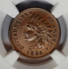 Beautiful 1884 Indian Head Cent Penny 1C NGC MS63 BN High Grade Beauty !!!