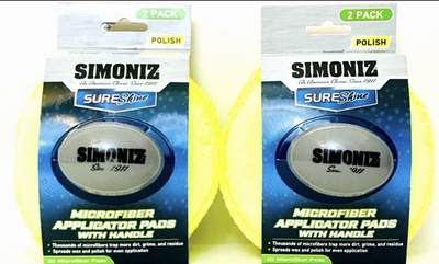 #ad 2 Simoniz Sure Shine Microfiber Applicator 2 Ct Pad With Interchangeable Handle $19.49