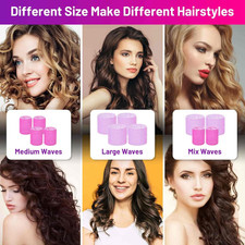 16 Pcs Self Grip Hair Rollers Set 4 Jumbo 4 Large  8 Hair Clips for Volume