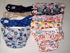 Alva Baby Noras Nursery Lot of 9 Snap Diaper Covers pattern and solids