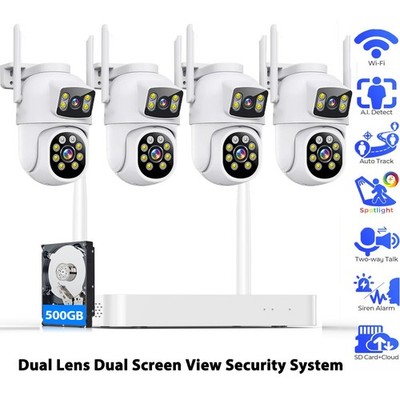 10CH NVR WIFI IP Camera Outdoor Surveillance Wireless Security System Dual Lens