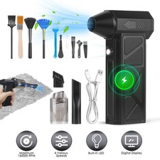 Cordless Air Duster with LED Light, 4 Speed Rechargeable Blower for PC Car