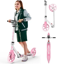 Kick Scooter for Ages 6+,Kid, Teens & Adults. Max Load 240 LBS. Foldable, Lightw