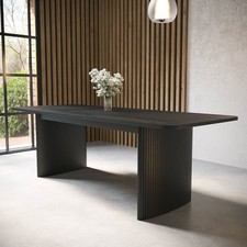 Large Black Oak Extendable Dining Table - Seats 6 - 8 - Jarel JAR007A