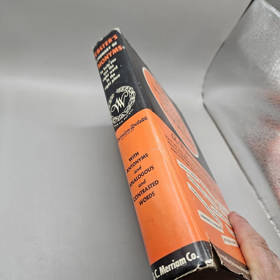 Webster's Dictionary of Synonyms 1951 First Edition Hardcover With Dust Cover - Image 2 of 4