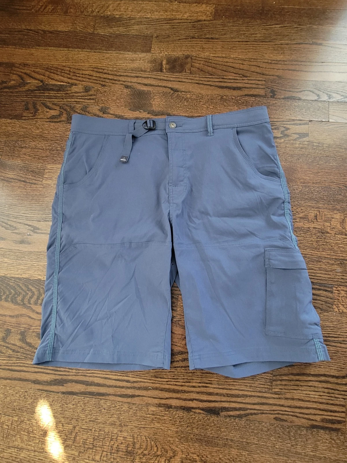 PrAna Size 38 Blue Adjustable Waist Nylon Stretch Cargo Hiking Shorts
Opens in a new window or tab