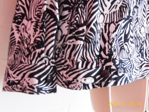 ALFRED DUNNER BLACK & WHITE ZEBRA PRINT DENIM STYLE STRETCHY JACKET, SIZE 14 - Picture 3 of 7
