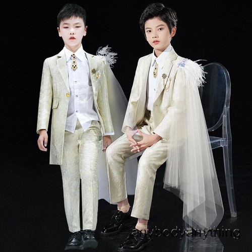 British Children Kid's Boy's Formal Stage Suits Jackets Coat Pants Evening Party - Picture 2 of 23
