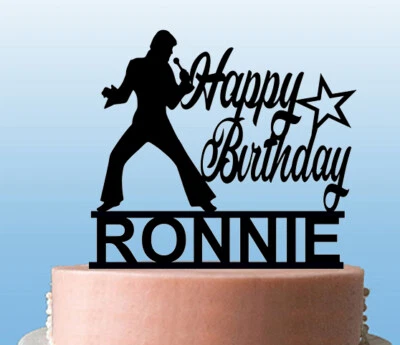 Elvis Presley Happy Birthday Celebration Personalised Acrylic Cake Topper