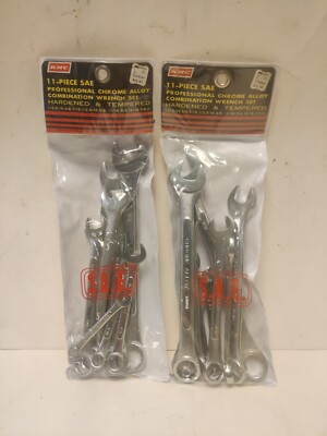 #ad #ad Lot Of 2 Kmc Kmart 11 Piece Wrench Set Combination SAE $29.99