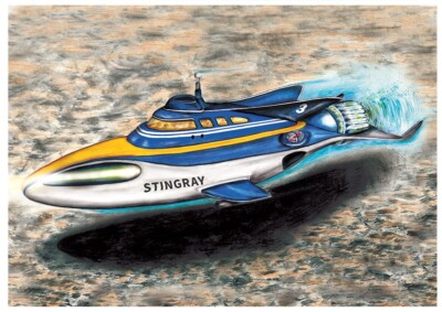 STINGRAY DIGITAL ART PRINT A4 Gerry Anderson UK TV 1960s from my hand draw art