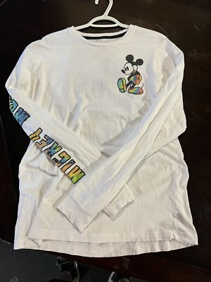 Disney Mickey Mouse Long Sleeve Shirt Tie-Dye/White Size- MD/M/M 