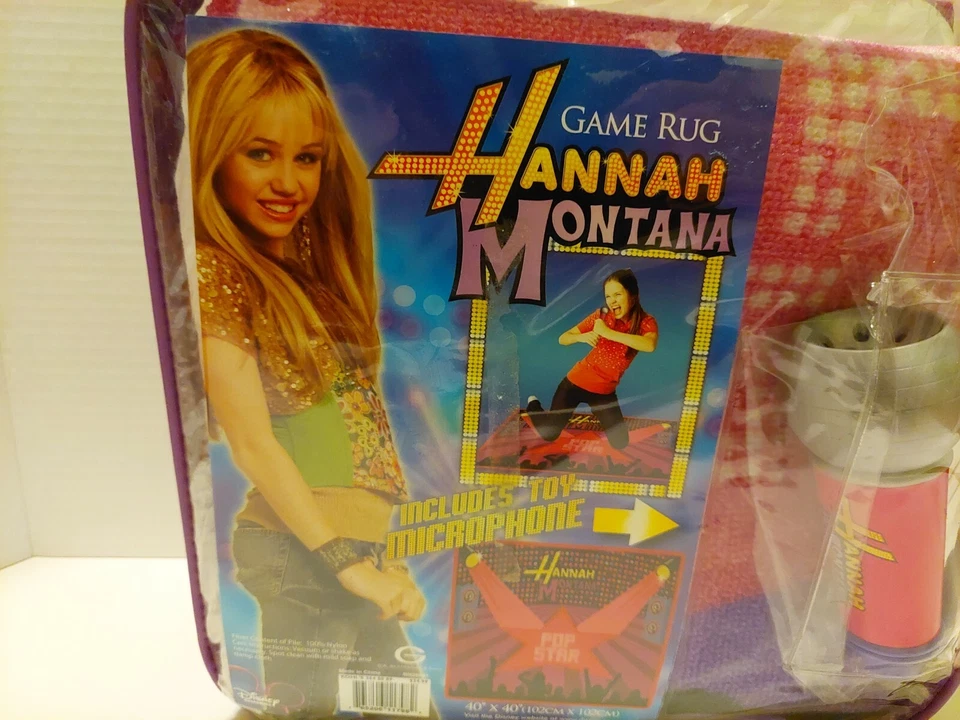 Hannah Montana Game Rug With Toy Microphone Disney 40"x40" - Image 3 of 4