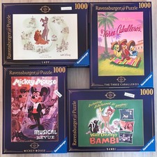 Lot of 4 RAVENSBURGER 1000 Piece Puzzles  EXCELLENT CONDITION  Disney Vault