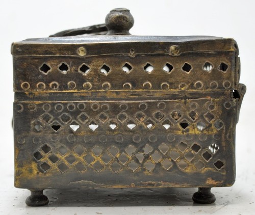 Antique Brass Betel Nuts Jali Cut Supari Box Original Old Hand Crafted Engraved - Picture 4 of 10