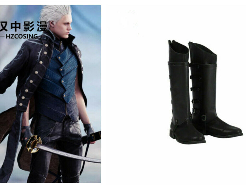 Devil May Cry 3 Vergil Brown Shoes Cosplay Boots