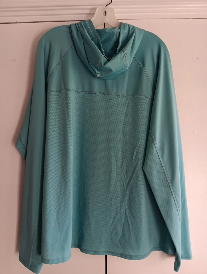 Cableas Womans Guide Wear Pullover Hoodie Aqua Turquoise Long Slv Coolcore Sz 2X - Image 3 of 4