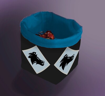 Blue Space Wolves Würfeltasche, Warhammer inspirierte Gaming Aufbewahrungstasche für Würfel