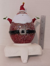 Dillard's NIB Blowing Light Up Santa Claus Snow Globe Stocking Hanger FREE SHIP