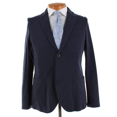 Harris Wharf London NWOT Cotton Blend Sport Coat Size 50 (40 US) In Blue Piquet