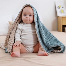 Soft Blanket With Dotted Backing Newborn, Toddler Nursery Swaddling